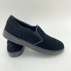 womens black suede slip on sneakers