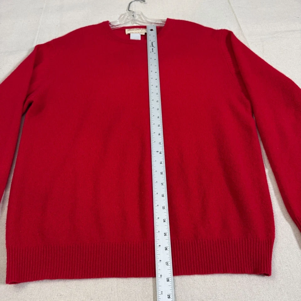 Suéter Pullover Norm Thompson Rojo 100% Cachemira Cuello Redondo M Foto 3 de 4