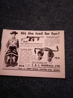 Kvc7 Ephemera 1953 Werbung J & L Randall Ltd Cowboy Outfit