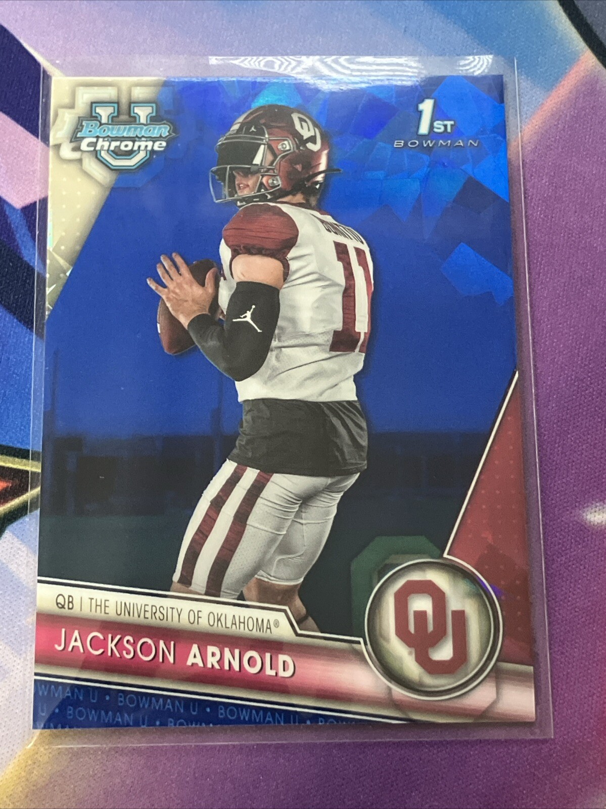 2023 Bowman Chrome U Sapphire Jackson Arnold 1st Prospect #102 Oklahoma