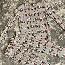 Gap Kids Unisex Gray Long Sleeve Christmas Pajama Set Size 8