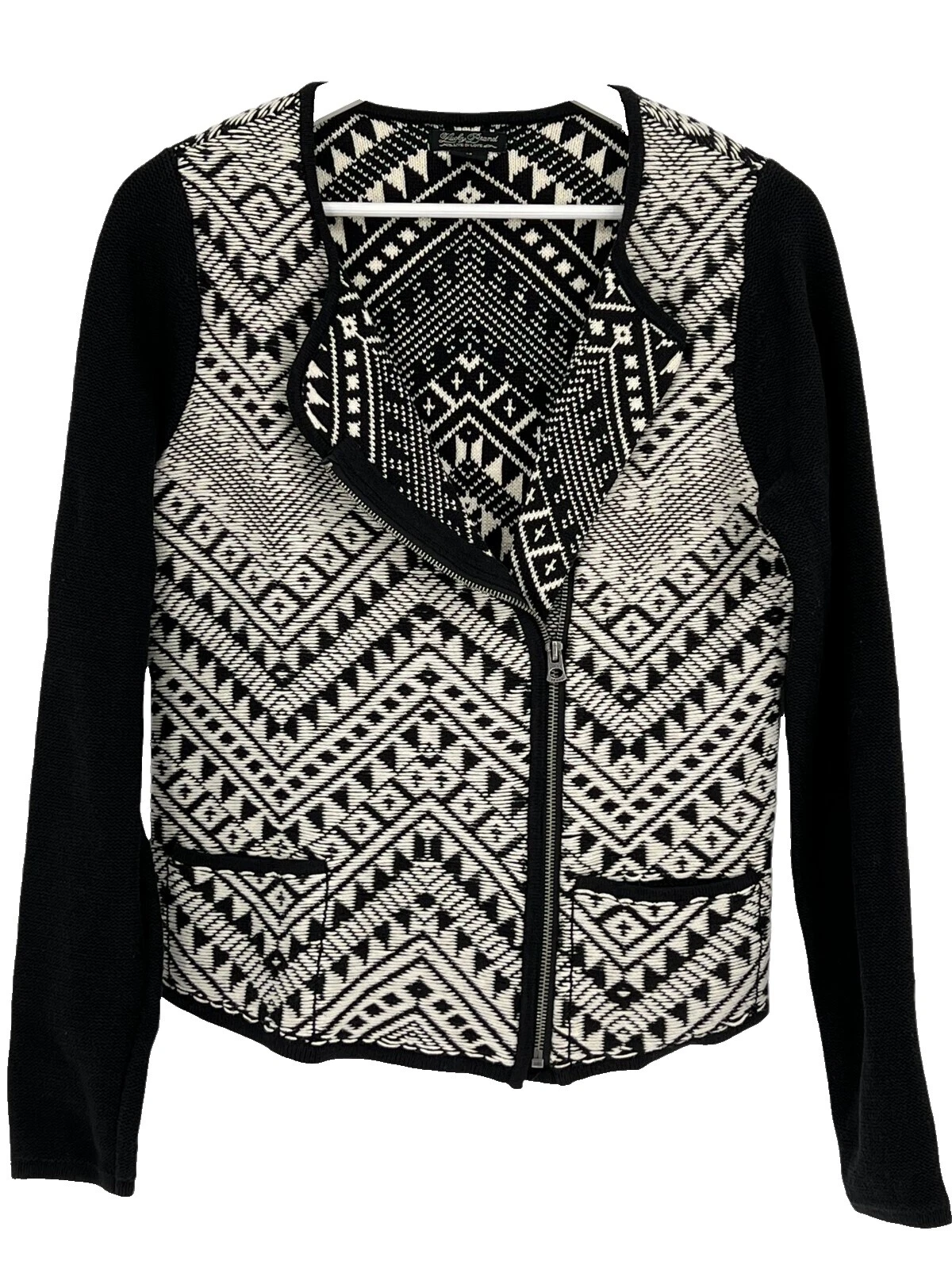 Abrigos geométrico Lucky Brand negro, chaquetas y chalecos para Mujeres