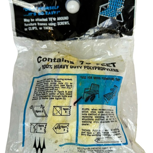 Wellington Feet Lawn Chair Re-Web Kit Yellow Open Pkg 35 Ft - Picture 2 of 3