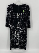 Karen Kane Preowned Women’s Black/White Flowy Dress 3/4” Sleeves Size Large