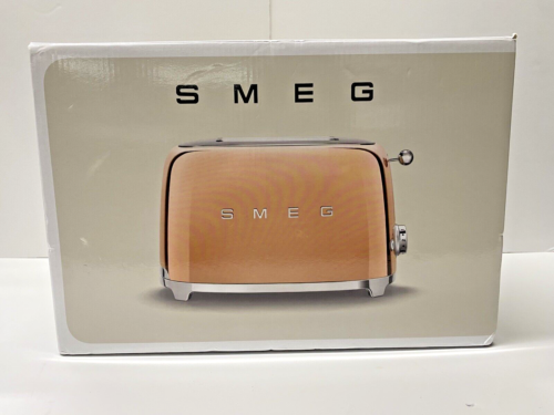SMEG 2 Slice Toaster Rose Gold Glossy TSF01RGUS Mid Century 1950s Retro MCM New