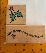 Ornament Wave Holly Rubber Stamps by Stampendous
