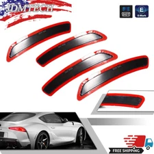 For 2020-2025 Toyota GR Supra Smoke Lens Front Rear Side Marker Light Reflectors