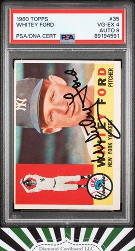 1960 Topps #35 Whitey Ford PSA 4 AUTO 9  DNA [STUNNER BOLD AUTO]
