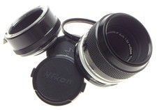 NIKON MICRO-NIKKOR-P AUTO 1:3.5 f 55mm SLR CAMERA LENS ADAPTER M2 FILTER 3.5/55