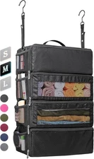 “Suitcase Travel Organizer Hanging Shelves Packing Cube Closet for Carry-On”