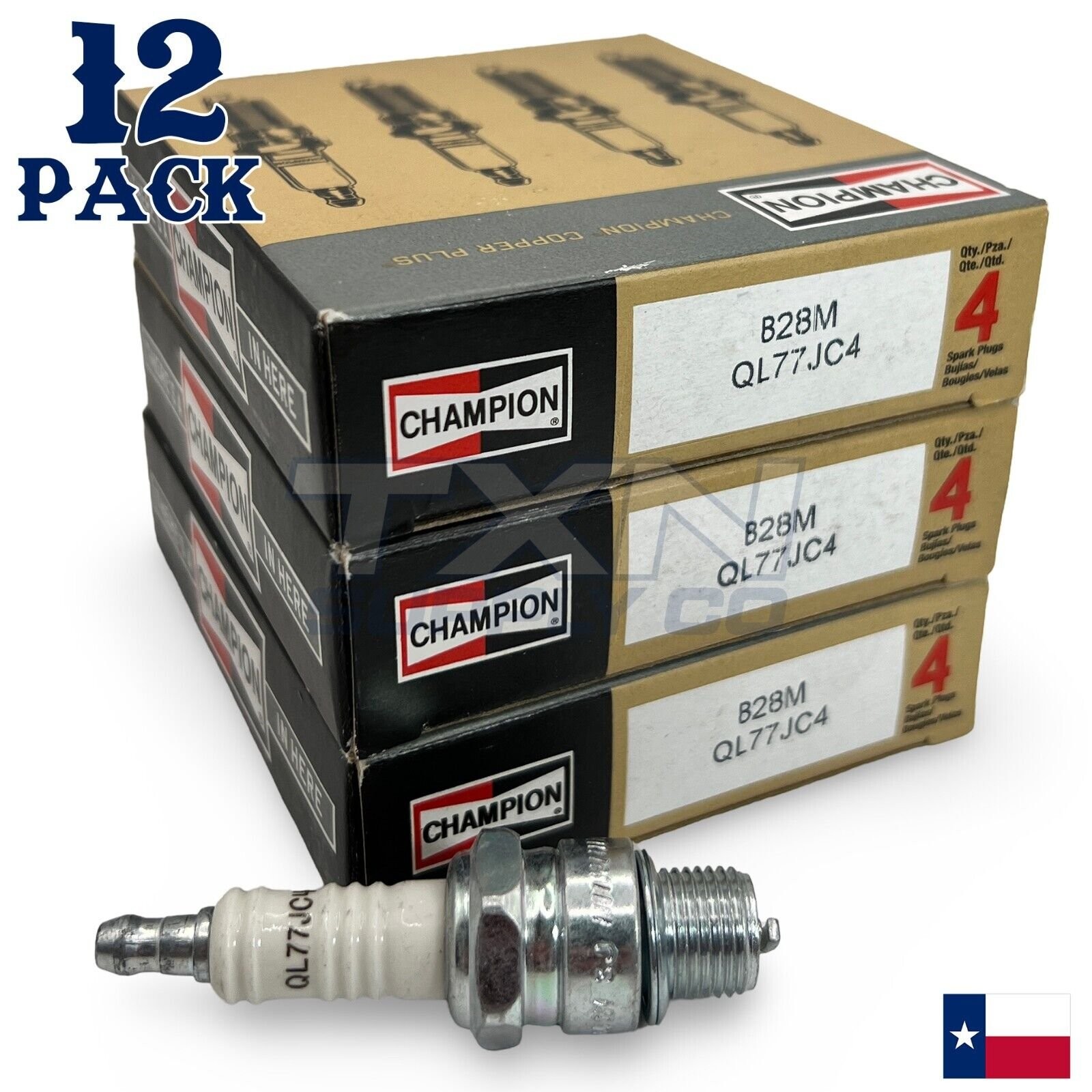 Champion 828M Marine Spark Plug QL77JC4 - 12 Pack