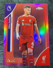 2026 Topps Chrome Premier League Milos Kerkez Pink Refractor #174/250 Liverpool