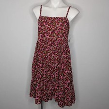 NWT Old Navy Purple Pink Ditsy Floral Spaghetti Strap Sun Dress M