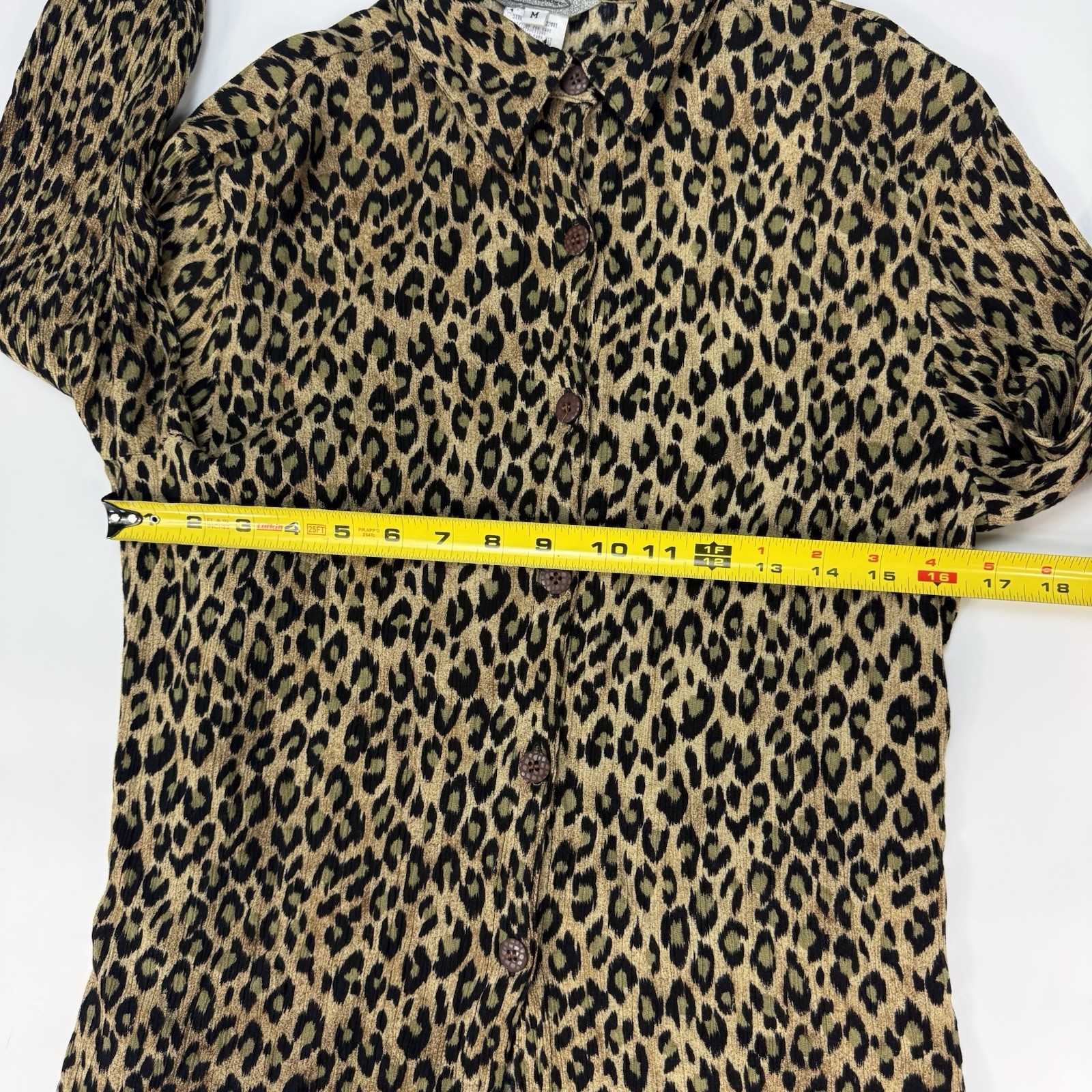 Stonebridge Leopard Print Button Up Blouse Womens… - image 4