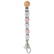 Pacifier Clip for Boys Girls Floral Daisy Macrame Baby Paci 1pack:Misty Rose