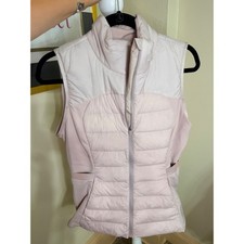 Lululemon Down For It All Vest Pink Puffer Running Gilet Size 10 Goose Down Fill