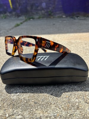 777 Y2K Cheetah Dark Brown Print Oversized Glasses   Square Blue Light Frames 