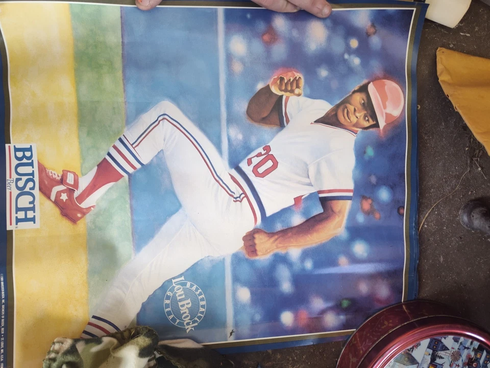 Vintage 1989 Busch Beer Lou Gehrig Baseball #20 New York Yankee Poster Lote De 10 - Imagem 3 de 4