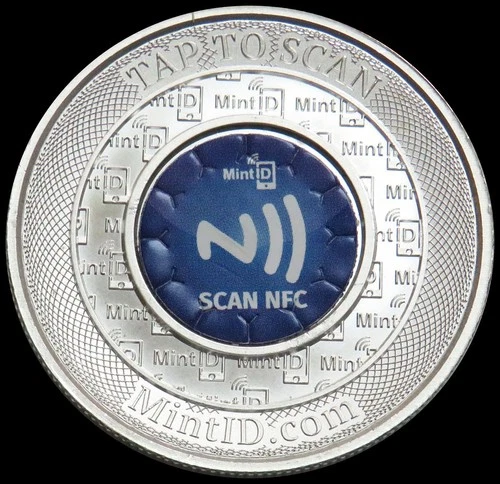 BUFFALO MINTID 2 OZ 999 FINE SILVER SCANING NFC ROUND