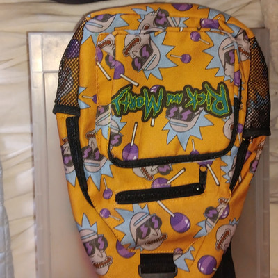 Rick and Morty Kids Small Orange Graphic Print Crossbody Bag Adjustable Strap