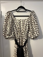 Mango Dress Long Summer Polka Dot Small