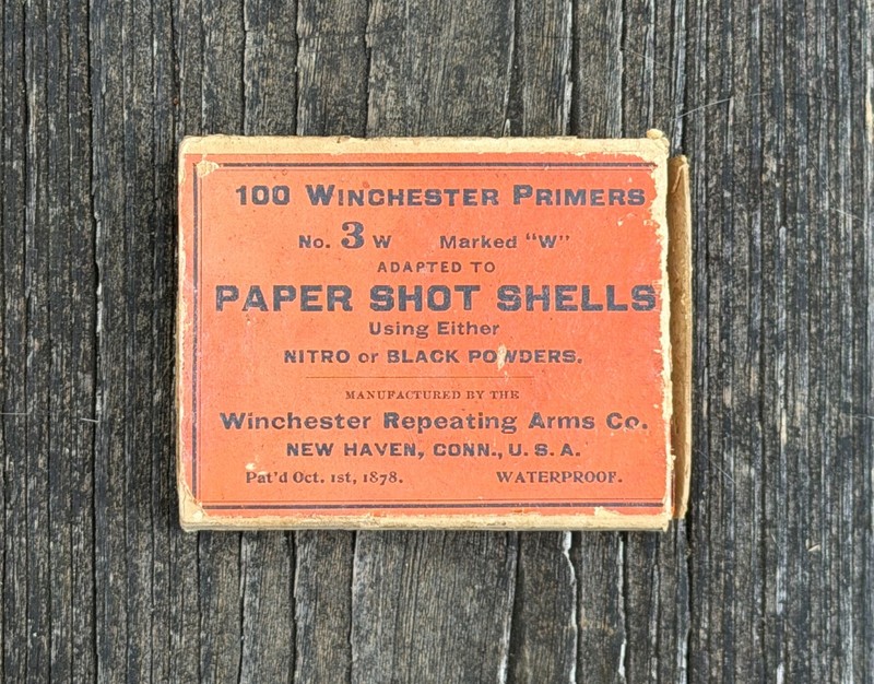 Early 1900's Box of Winchester No.3 Paper Shot Shell Primers