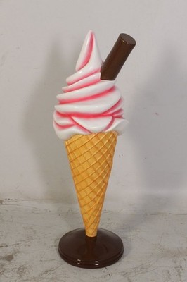 Strawberry Ice Cream Life Size Statue Chocolate Stick Prop Store Décor Resin