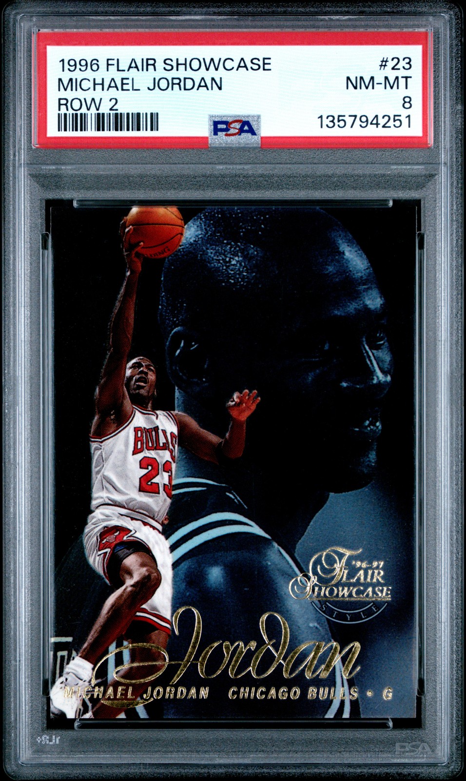 1996 Flair Showcase #23 Michael Jordan Row 2 PSA 8