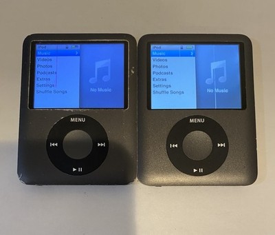 Lot of 2x Apple iPod Nano 3rd Generation 8GB - Black - Lines on