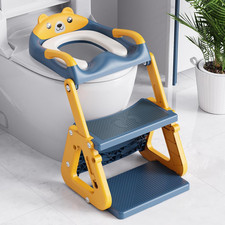 2-IN-1 Potty Training Seat with Step Stool, Height Adjustable Toilet Seat for To