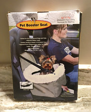 Travel Pet Booster Car Seat Sheepskin Faux Lining Small Dog w/Zipper Compartment