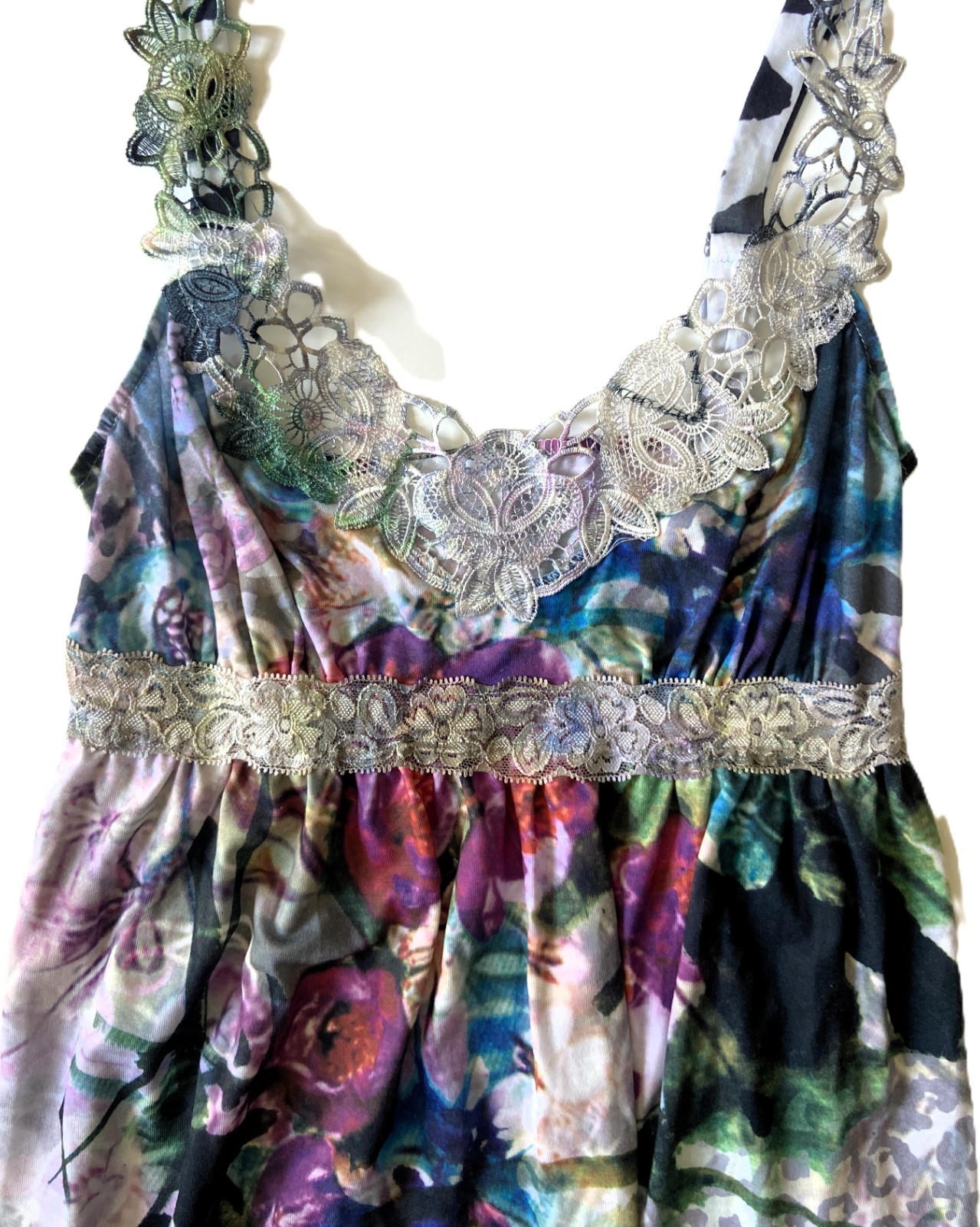 CLAIRE PETTIBONE XS Luxury Lingerie Floral Lace Slip Dress Chemise Nightgown NEW image 4