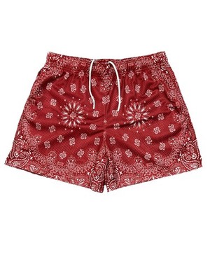 Bravest Studios Burgundy Paisley Mesh Shorts NWT Red Bandana