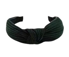 Dark Green Top Knot Fabric Headband Bohemian Festival Hair Accessory