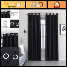 Faux Silk Blackout Curtains - Thermal Insulated Room Darkening Drapes, 52x96, 2