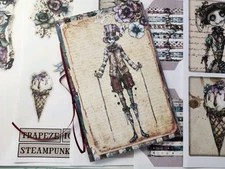 Junk Journal Blank Booklet "CREEPY CIRCUS" HANDMADE  Scary Clowns, LG 8.5"x5.5 