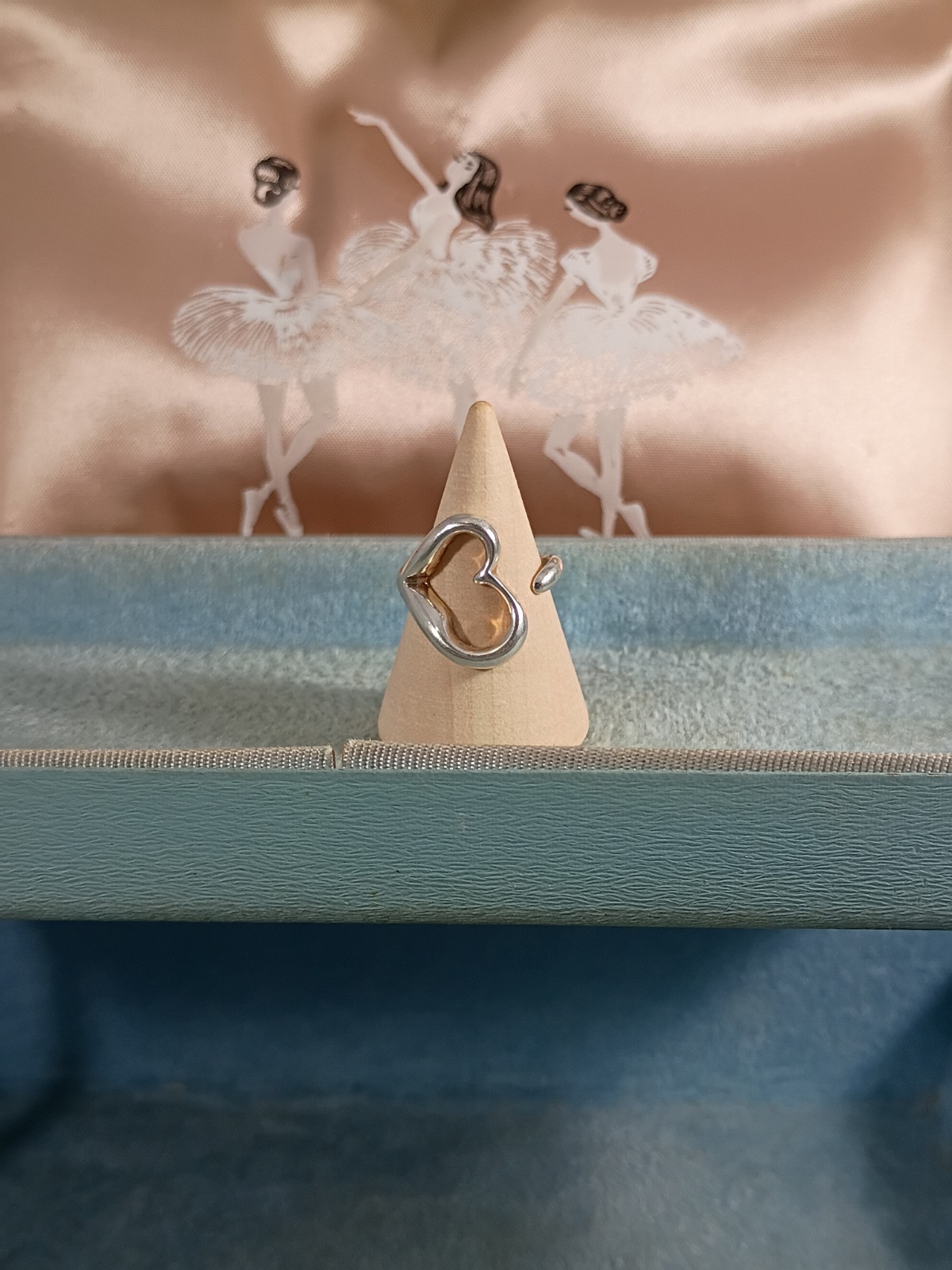 925 Solid Sterling Silver Open Heart Ring Size 5 … - image 1