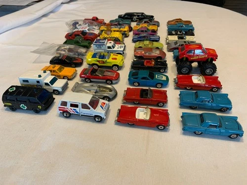Vintage Diecast Toy Car Lot of 41 Ertl Matchbox Corgi Yatming 1980s 90s Dodge VW