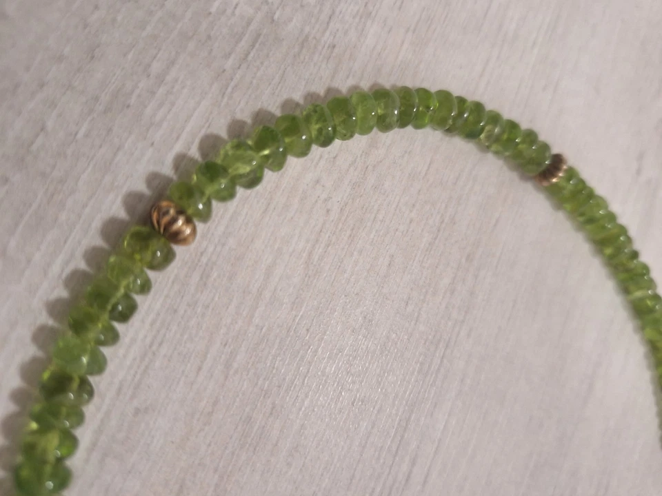 Peridot Edelstein Halskette Vergoldet Schmuck - Bild 3 von 4