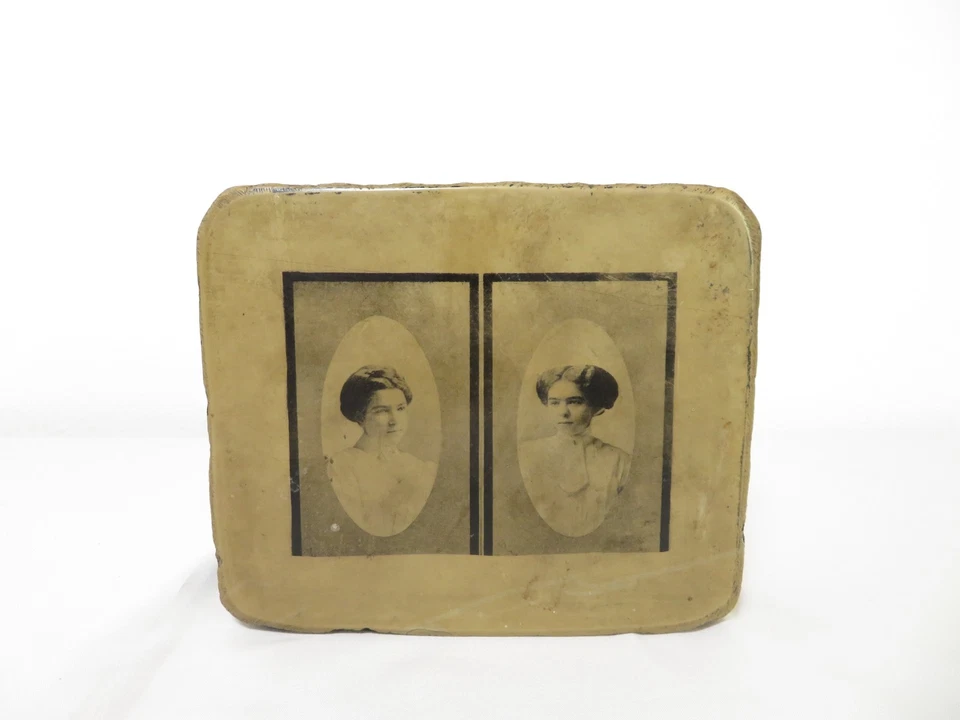 Antique PARIS LITHOGRAPHY PRINTING STONE ~ WOMAN PORTRAITS ~ Photo Art LITHO - Image 2 of 4