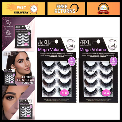 Full Volume Long-Lasting Fake Lashes - 4 Pairs for Flawless Natural Look