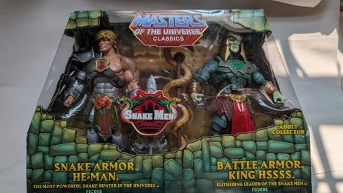 2015 MOTU Snake Armor He-Man Battle Armor King Hssss MOTUC Classics 2 Pack New