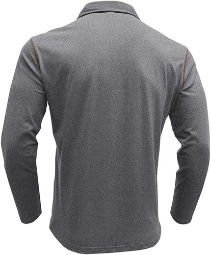Men's Long Sleeve Polo Shirt Cotton Lightweight Button Collar Golf T-Shirt - Bild 15 von 89