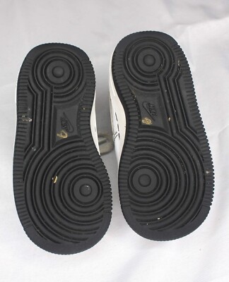 Nike Force 1 Low Contrast Stitch White And Black Shoes - Size 7C