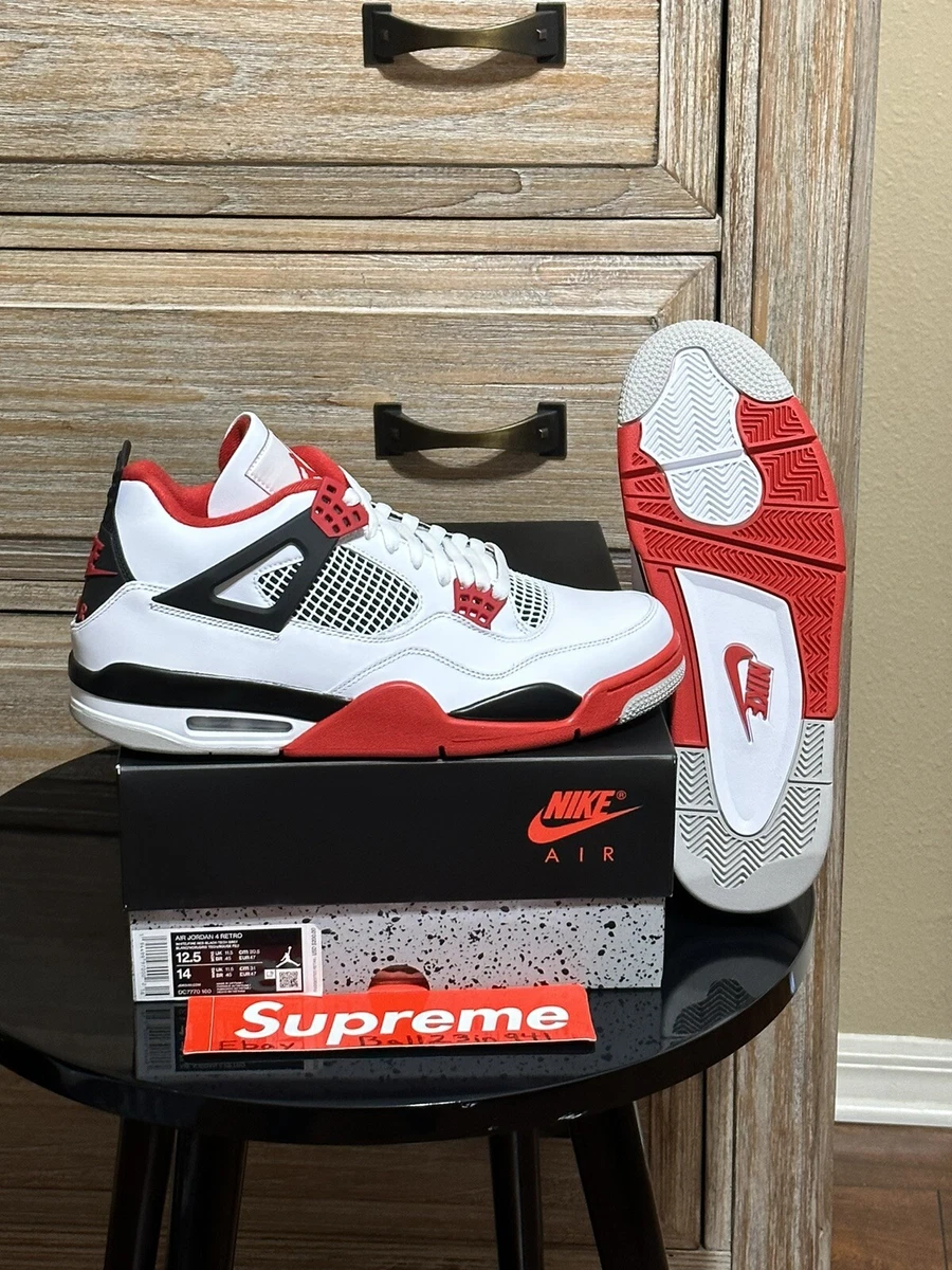 DS Brand New Air Jordan 4 Retro Fire Red 2020 Sz 12.5 DC7770 160 W