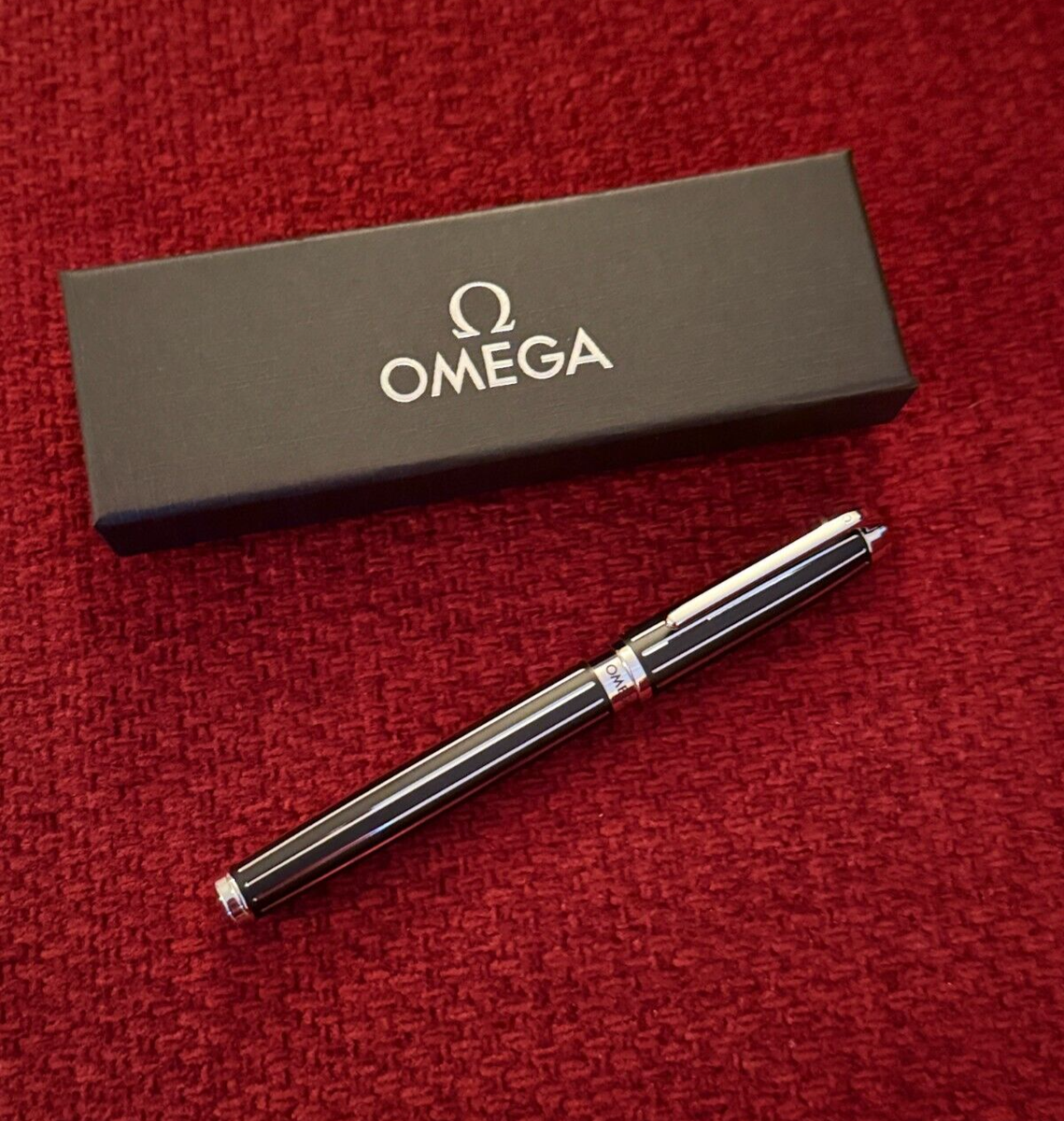 Omega Watch Executive Rollerball Pen, 0.6 Black Ink, Refillable