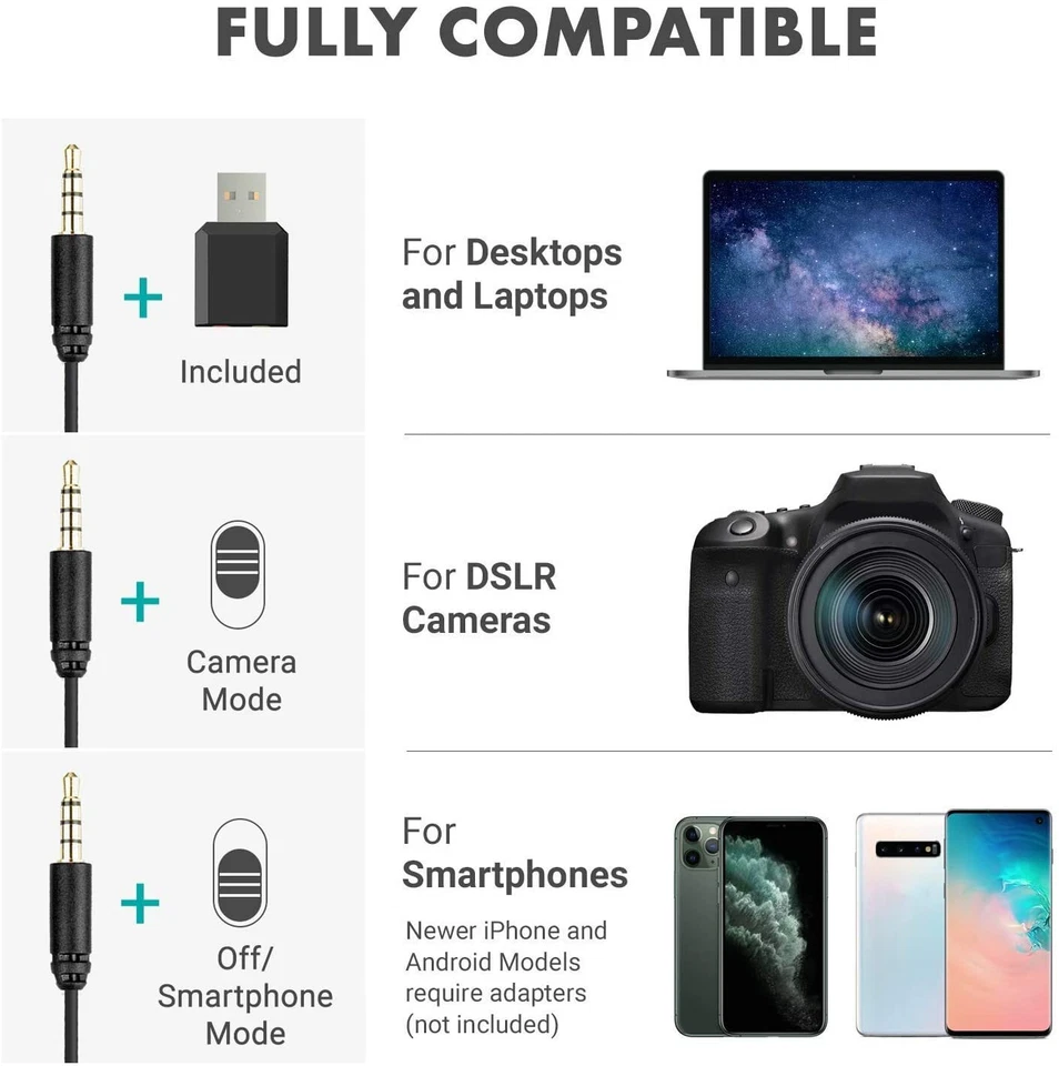 Movo Universal Lavalier Microphone for USB, Laptop, PC, Mac, Smartphone, Camera - Image 2 of 4