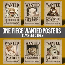 One Piece Wanted Posters Anime Wall Art Home Room Animated Poster Print Décor