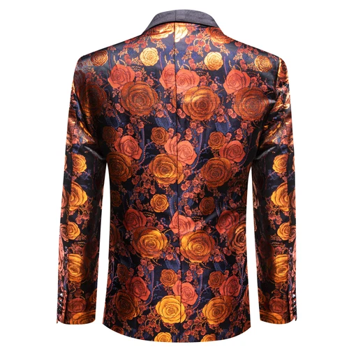 Para Hombres Floral Esmoquin Cena Chaqueta Calce Regular Chal Solapa Paisley Baile de graduación Fiesta Traje - Imagen 138 de 236