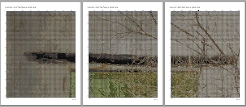 Green Door Tuscon Arizona Barrio Viejo Landscape Counted Cross Stitch Pattern - Picture 3 of 5